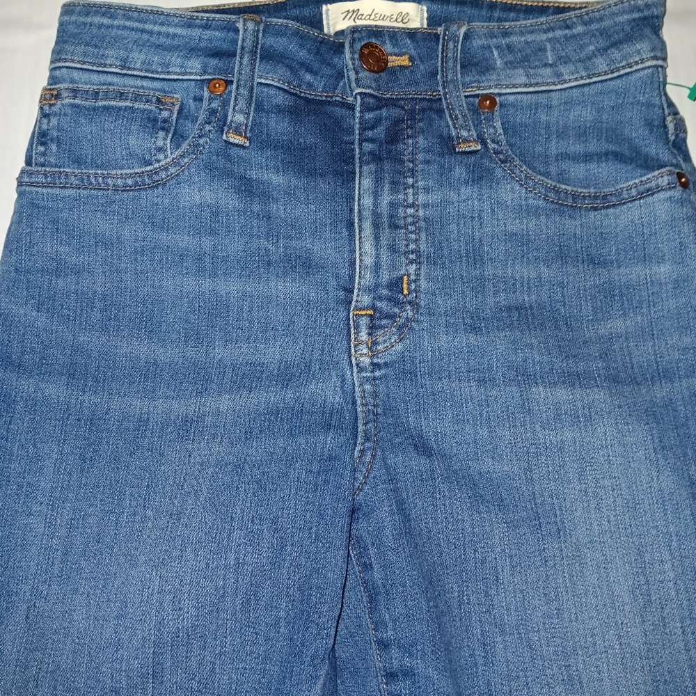 MADEWELL  CURVY HIGH RISE SKINNY CROP JEANS BLUE SIZE 26P